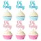36Pcs Oh Baby Cupcake Toppers Pink Blue Bow Glitter Baby Shower Gender Reveal Cupcake Picks for Boy or Girl Theme Baby Shower Kids Birthday Party Cake Decorations Supplies